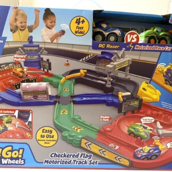 VTech Go! Go! Smart Wheels Checkered Flag Motorize 4.5ft Track Set🆕⌚📦🏃💨🚚 - Picture 4 of 16